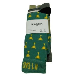 Goodfellow & Co Men's Crew #1 Dad Dress Socks 2 Pairs Shoe Size 7-12 New w/Tags